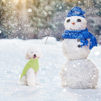 BINGPET Thermal Knitted Dog Sweater for Small Medium Large Dogs,Winter Dog Cat Coat Warm Sweartershirts Outfits,Classic Cable Knit Turtleneck Pullover Dog Jumper Coat Warm Sweartershirts