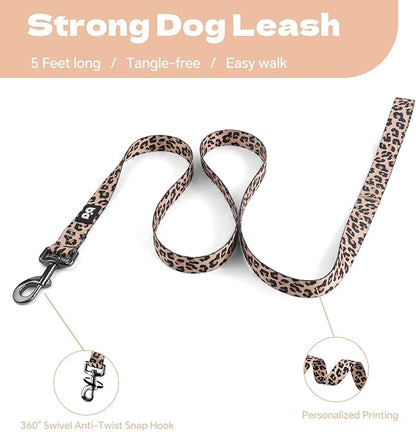 QQPETS Dog Harness Leash Set Adjustable Heavy Duty No Pull Halter Harnesses for Small Medium Large Breed Dogs Back Clip Anti-Twist Perfect for Walking