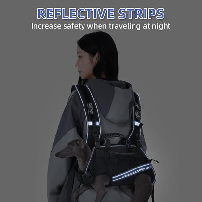 Dog Backpack Carrier for Small Dogs,Dog Lift Harness,Adjustable Padded Breathable Straps for Dogs, Disabled, Joint Injuries, Arthritis,L(18.5-29.5LBS)