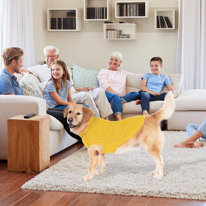 BINGPET Thermal Knitted Dog Sweater for Small Medium Large Dogs,Winter Dog Cat Coat Warm Sweartershirts Outfits,Classic Cable Knit Turtleneck Pullover Dog Jumper Coat Warm Sweartershirts