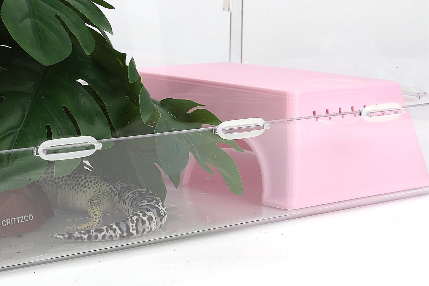 Snake Hide, Leopard Gecko Tank Accessories for Reptile Ball Python Crested Gecko Lizard Bearded Dragon - PinkHideL