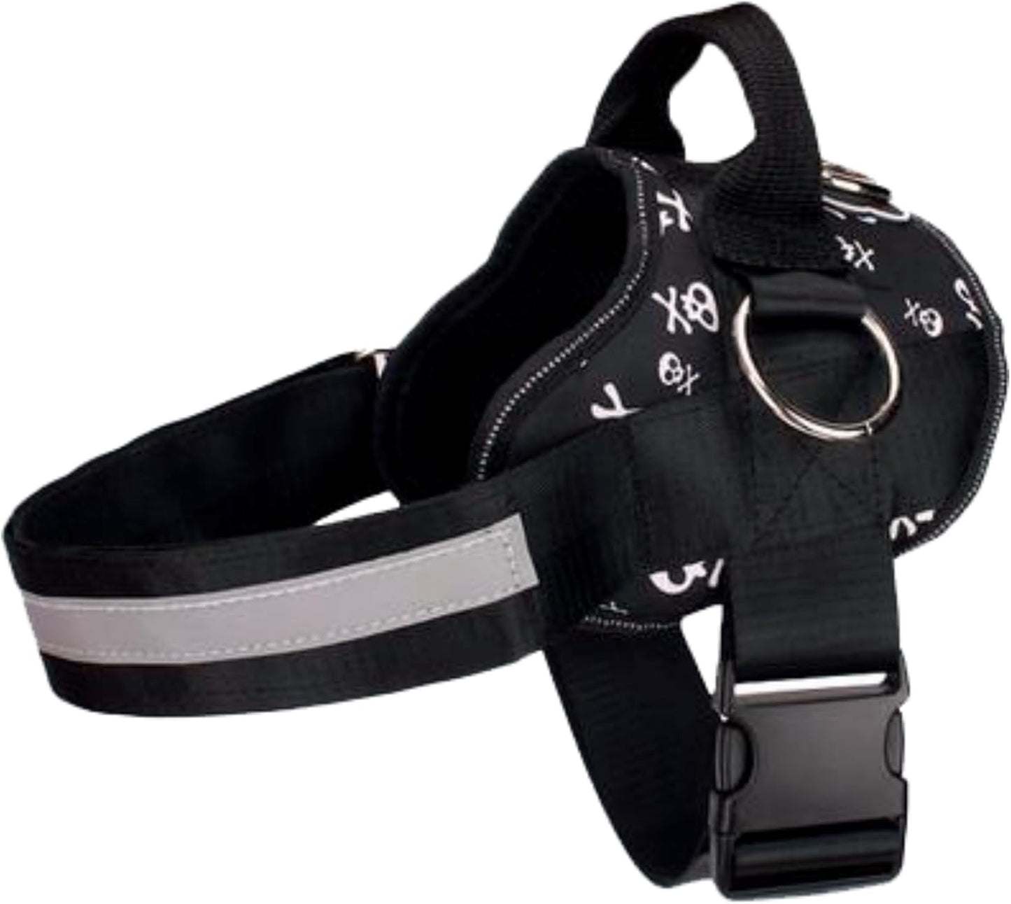 Joyride Basic Essential Dog Harness 1.0 - Small, Medium, Large Dogs, No-Pull Pet Vest with 3 Side Rings for Leash Placement, Adjustable for Training (Skull, XS)