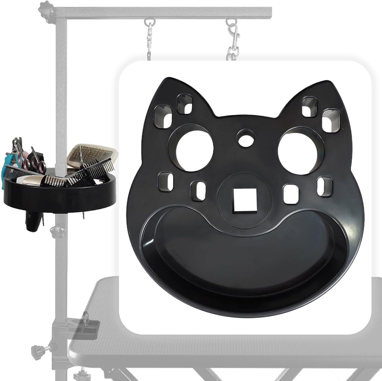 Dog Grooming Organizer – Adjustable Beauty Tools Organizer & Pet Grooming Storage Rack for Scissors, Brushes & Accessories