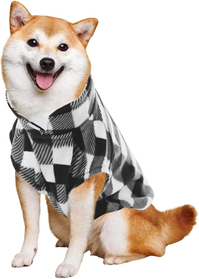 Kama Bridal 3 Pack Dog Coat - Spring, Autumn, Winter - Fleece Vest for Cats & Small/Medium Dogs - Blue, Green, Black Plaid (S)