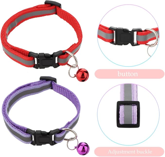 4 Pack Rabbit Adjustable Collars with Bell, Guinea Pig Dragon Luminous Collar, Small Animal Exercise and Interaction Accessories