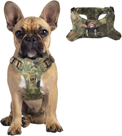 Dog Harness Step in Dog Vest Harness, Reflective Adjustable Puppy No Pull Harness Breathable Soft for Small and Medium Dogs Cats, Camo, S