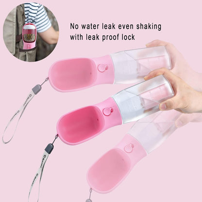 Dog Water Bottle with Food Container & Poop Bag Holder, Travel Water Bowl, Portable Pet Dispenser, Dog Gifts Stuff Accessories Items, Puppy Essentials for Yorkie Chihuahua Walking Hiking