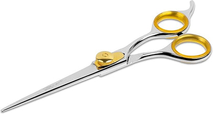 Sharf Gold Touch Pet Grooming Shear | Straight Cat & Dog Grooming Scissors | 6.5 Inch | 440c Japanese Stainless Steel Pet Dog Shearing Scissors | Animal Shears with Removable Comfort Rings