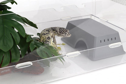 Snake Hide, Leopard Gecko Tank Accessories for Reptile Ball Python Crested Gecko Lizard Bearded Dragon - GrayHideM