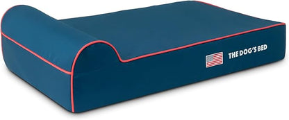 The Dog’s Bed Orthopedic Headrest Dog Bed Large Blue Oxford with Red Trim US Flag Dog Bed, Memory Foam, Hip & Elbow Dysplasia, Lameness, Waterproof Washable Cover