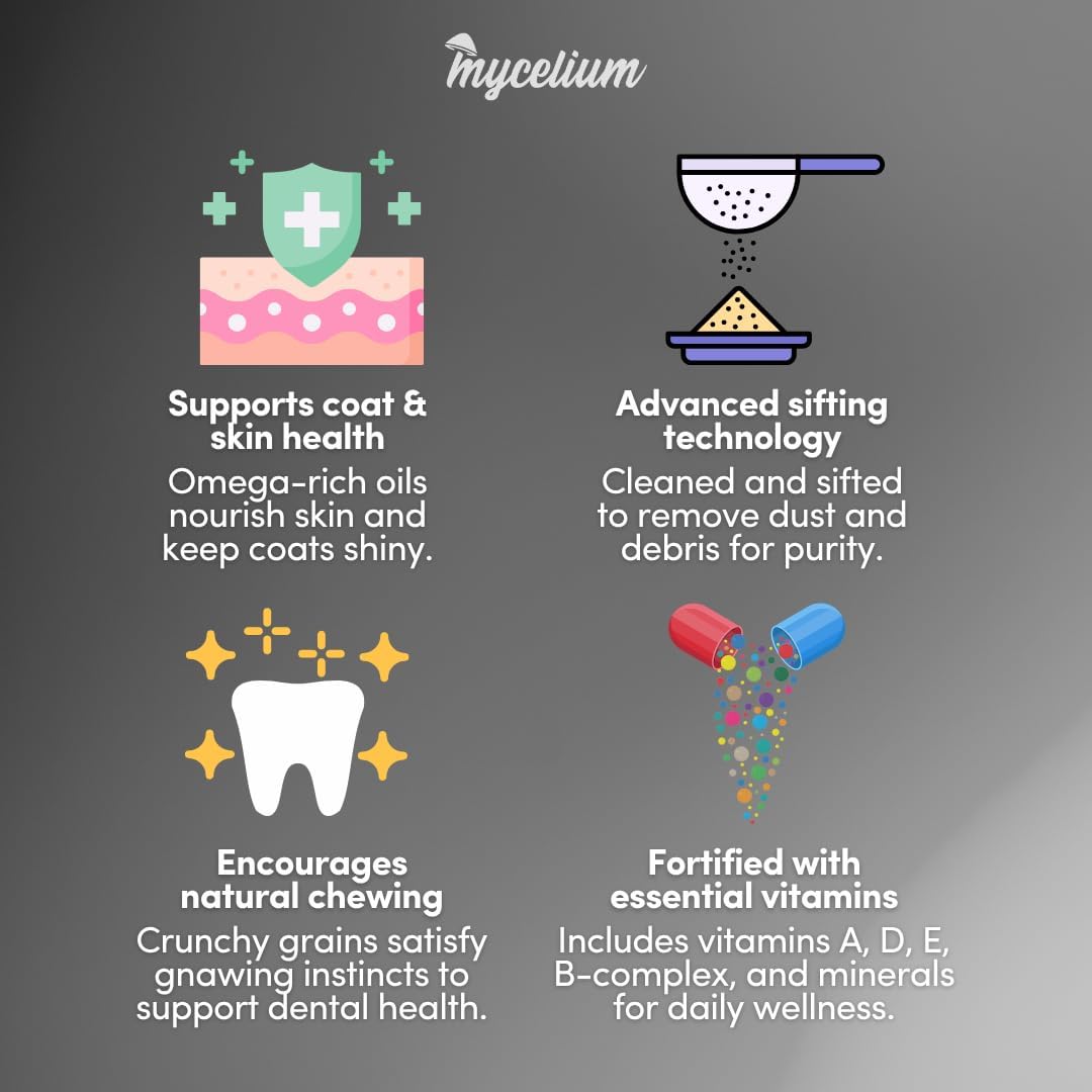 Mycelium Rat Feed 5 lb Bag | Organic Rat Food for Healthy Skin, Coat & Dental Health | High-Protein Balanced Nutrition with Vitamins and Minerals | Non-GMO & USA Made