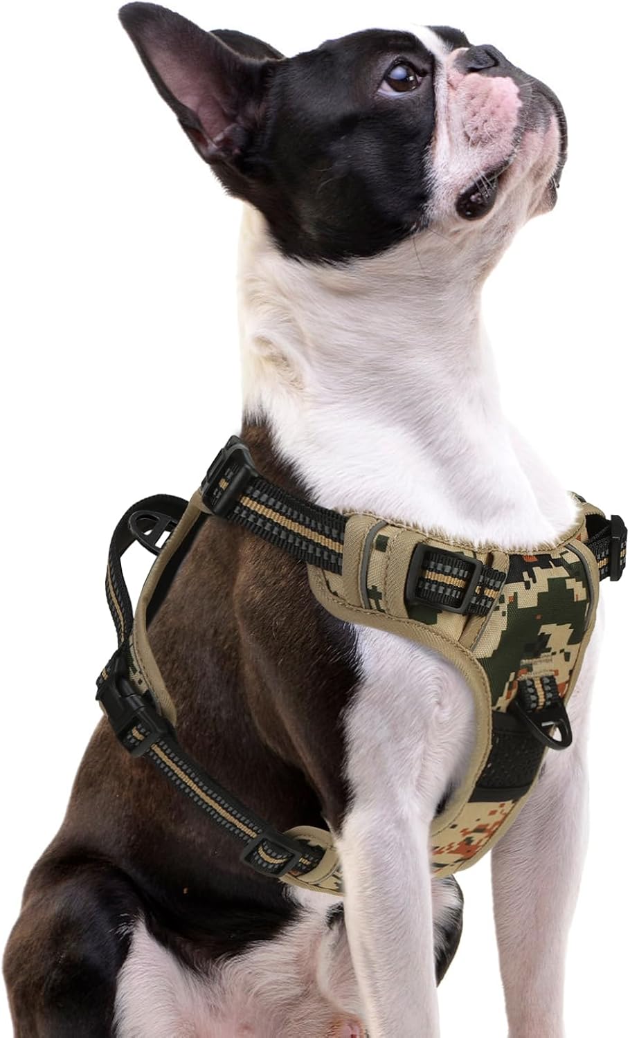 PUPTECK No Pull Tactical Dog Harness Small Sized, Adjustable Reflective Dog Harness with Handle Easy Control, Comfortable Soft Padded Pet Vest Harness for Small Dogs, Camouflage S