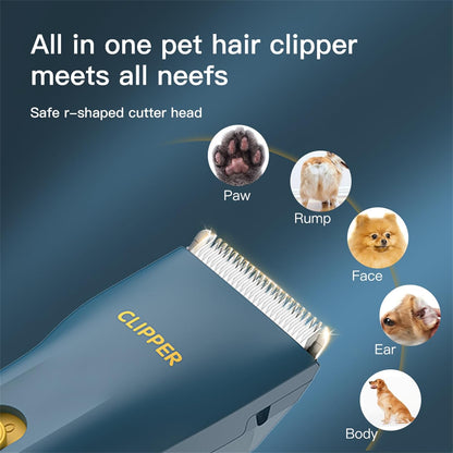 Prowerful Home Professional Dog Grooming Kit Clipper Low Noise USB Rechargeable Gifts for Dog Cat Green,TS006