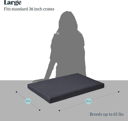 Cybarmour Chew Proof Dog Bed - Orthopedic Indestructible Dog Crate Pad - Outdoor Waterproof Kennel Mat for Aggressive Chewers - Large Breeds & Fits 36-Inch Crate - 35"x22", Black