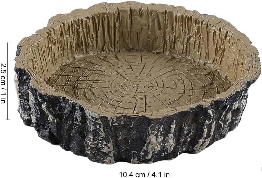 (2 Pack) Tree Trunk Food/Water Dish for Reptiles – Amphibians and Other Little Critters Water/Food Bowl, Made from Premium Non-Toxic Resin – Small Size