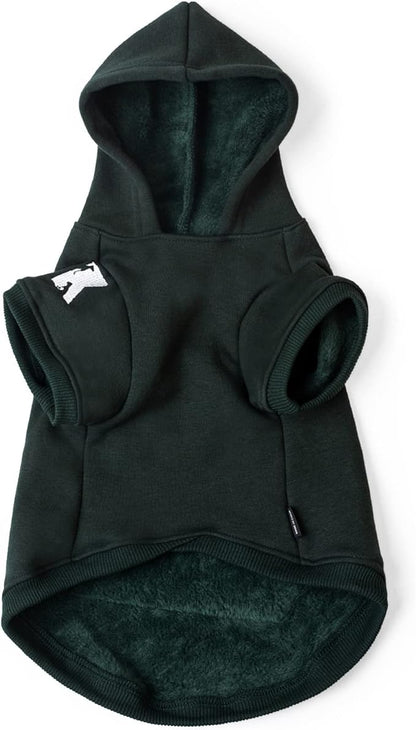 Koneseve Dog Hoodie Fleece Puppy Clothes Warm Sweater with Hat for Small Dogs Cat Hooded Shirt Kitten Pet Basic Sweatshirt with Pocket Doggie Soft Winter Coat Apparel (Green; L)