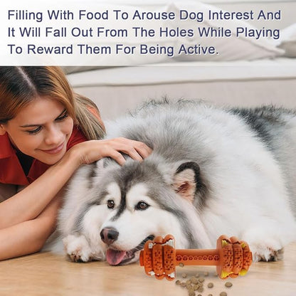 Dog Chew Toys for Aggressive Chewers,Food Grade Non-Toxic Dental Pet Toy,Tough Durable Indestructible Dog Toys for XSmall Dogs.Orange（5IB-8IB）