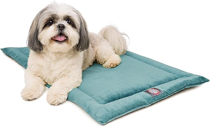 Majestic Pet Orthopedic Memory Foam Dog Crate Mat - Plush Pet Bed Pad for Crates & Kennels | USA Crafted | 24"x18" Villa Azure