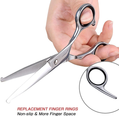 Chibuy Professional Dog Grooming Scissors Straight Cut with Safety Round Tips, 4CR Stainless Steel & Titanium Coated for Precise Cutting, for Professional Groomers & Home Use, for Dogs & Cats