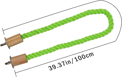 2 Pack Bird Rope Swing Chewing Toy, Hemp Perch Swing, Cage Standing Climbing Pole Accessories for Parrots Budgie Parakeet Cockatiel Cockatoo (39.37 Inches/100 cm)