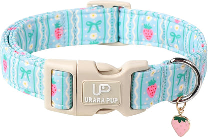 Dog Collar-Adorable Spring/Summer Puppy Collars-Adjustable Strawberry Pet Collar for Small,Medium,Large Dogs