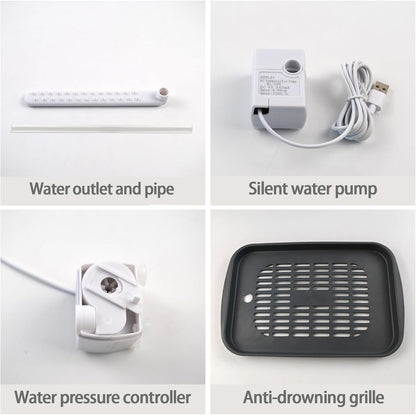 PINVNBY Automatic Bird Bath Shower for Cage,Parrot Bath Box with Pump,Parakeet Bathtub Electric Fountain Circulating Water Contains USB Power Plug for Cockatiel Lovebird Conure Budgie(Gray)