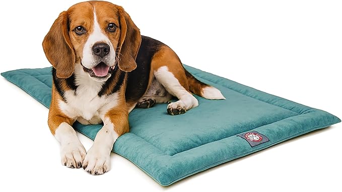 Majestic Pet Orthopedic Memory Foam Dog Crate Mat - Plush Pet Bed Pad for Crates & Kennels | USA Crafted | 36"x23" Villa Azure