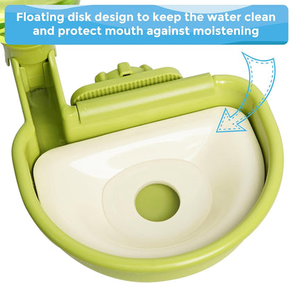 VANNON 16oz Pet Water Bottle, Gravity Dog Water Bowl Dispenser for Cage, Anti-Overflow Water Dispenser for Small Dogs, Cats, Rabbits and Other Small Animals, BPA Free, Gradient Green