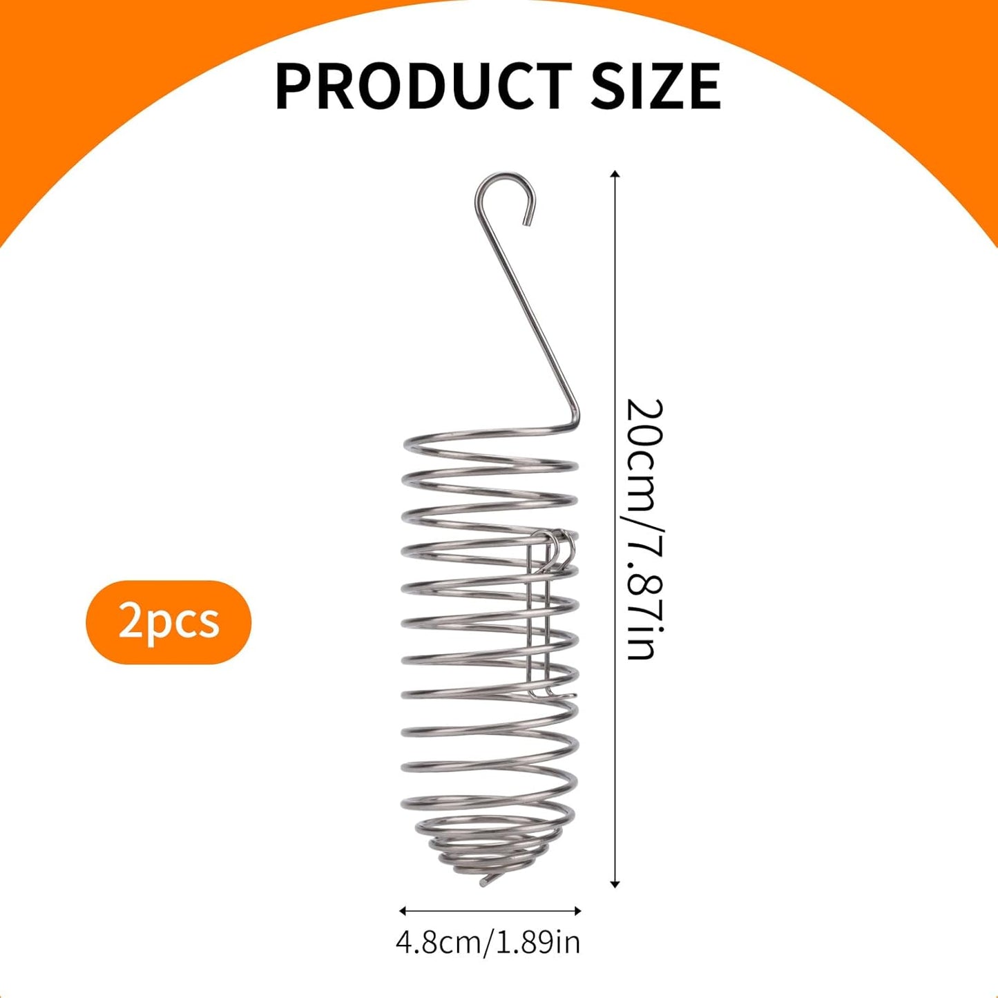 2pcs Bird Treats Holder, Stainless Steel Parrot Food Holder Hanging Basket Cage Accessories Bird Foraging Chew Toy Corn Cob Fruit Vegetable Millet Feeder for Macaw Cockatoo Parakeet Canary