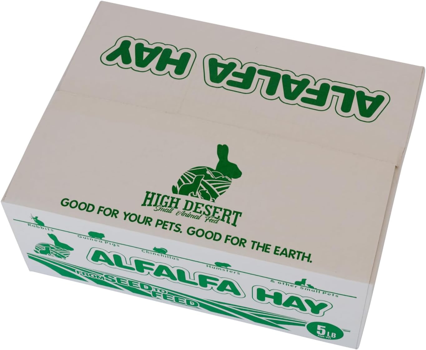 High Desert Alfalfa Hay for Rabbits, Guinea Pigs, Chinchillas & Small Pets – Protein-Rich Natural Hay for Young, Growing Animals – High-Fiber, Hand-Packed, Additive-Free, Grown in USA – 10 lb Box