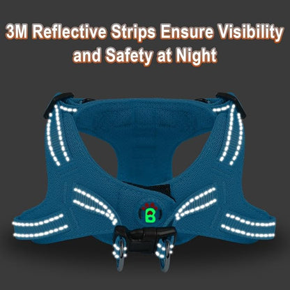 Dog Harness Step in Dog Vest Harness, Reflective Adjustable Puppy No Pull Harness Breathable Soft for Small and Medium Dogs Cats, Blue, S