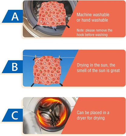 LEFTSTARER Triple-Layer Sugar Glider Hammock, Small Pet Cage Hammock, Sugar Glider Cage Accessories Hamster Bedding Small Animals Bed for Chinchilla Parrot Ferrets Rat Playing Sleeping (A. Strawberry)