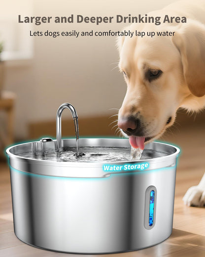 Dog Water Fountain Stainless Steel, 7L/236oz Dog Water Bowl Dispenser for Large Dogs, Automatic Cat Water Fountain