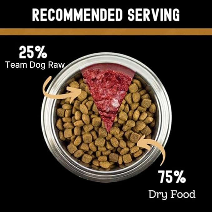 Team Dog Raw Frozen Dog Food | 65% Beef Muscle, Organ Meats, Herring & Green Tripe for Dogs | All Natural Grain Free Dog Food for Optimal Health, Digestion & Coat | 16 x 1lb Rolls