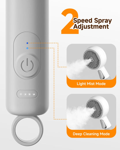 Pet Brush for Cats & Dogs Steam, 3-in-1 Steam Beauty Pet Comb, 2-Speed Spray Settings, Removes Dander and Deshedding Tool, One-Touch Self-Cleaning Hair Brush, for Long and Short Hair Pets