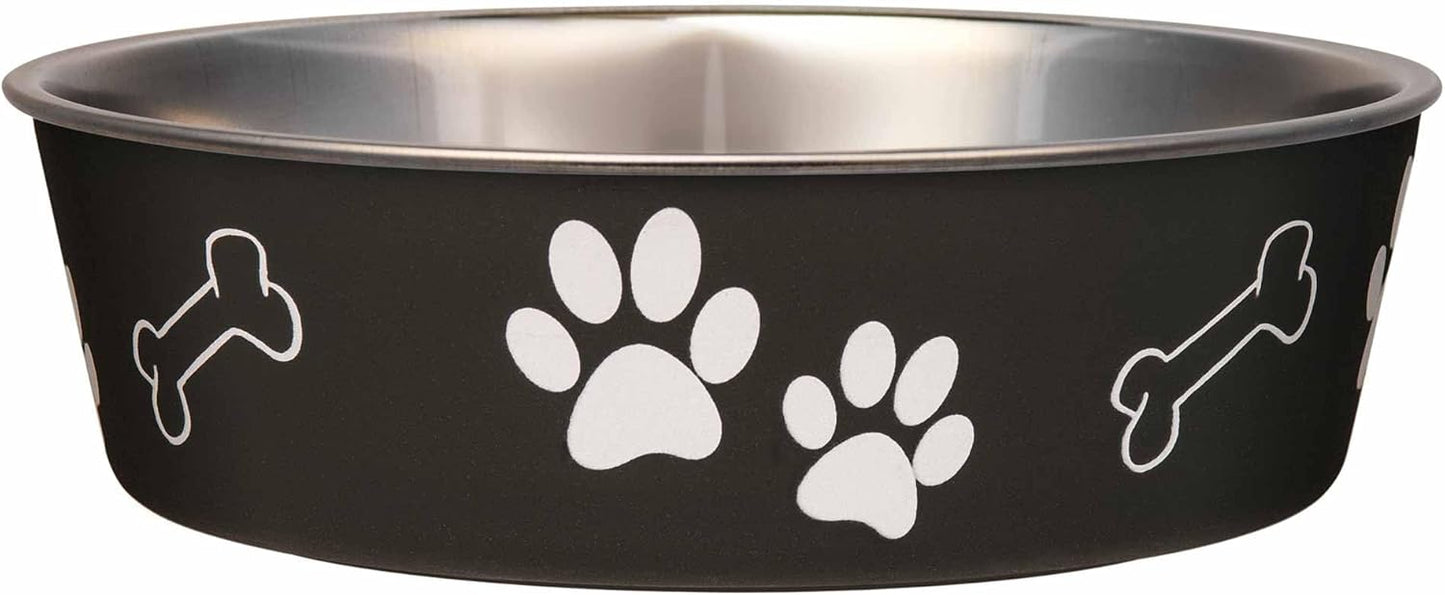 Loving Pets Bella Dog Bowls- Stainless Steel Dog & Cat Bowls - Spill Proof Dog Food Bowl, Cat Bowl, Puppy Essentials & Pet Supplies Great for Home & Travel (Medium 20-35 lbs, Espresso)