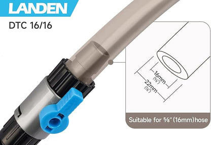 LANDEN Double Tab Connector for Aquarium, Canister Filter Hose Connector, Fish Tank Water Flow Control, Quick Release Valve-16/16