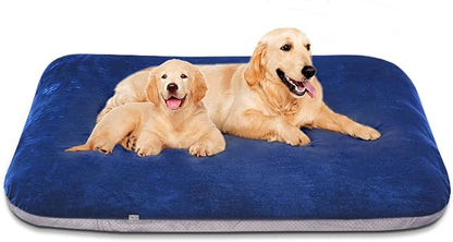 Magic Dog Super Soft Extra Large Dog Bed Jumbo Pet Beds Orthopedic 47 Inch Washable Anti Slip Dog Sleeping Mattress with Removable Cover, Blue XL
