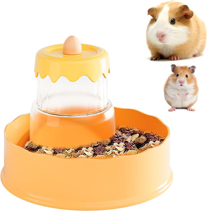 Mini&moe Hamster Food Bowl - Automatic Guinea Pig Feeder No Spill Storage Small Pet Food Dispenser for Gerbil, Rat, Chinchilla, Ferret, Hedgehog