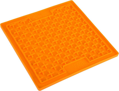LickiMat Classic Buddy, Cat Slow Feeder Lick Mat, Boredom Anxiety Reducer; Perfect for Food, Treats, Yogurt, or Peanut Butter. Fun Alternative to a Slow Feed Cat Bowl or Dish, Orange