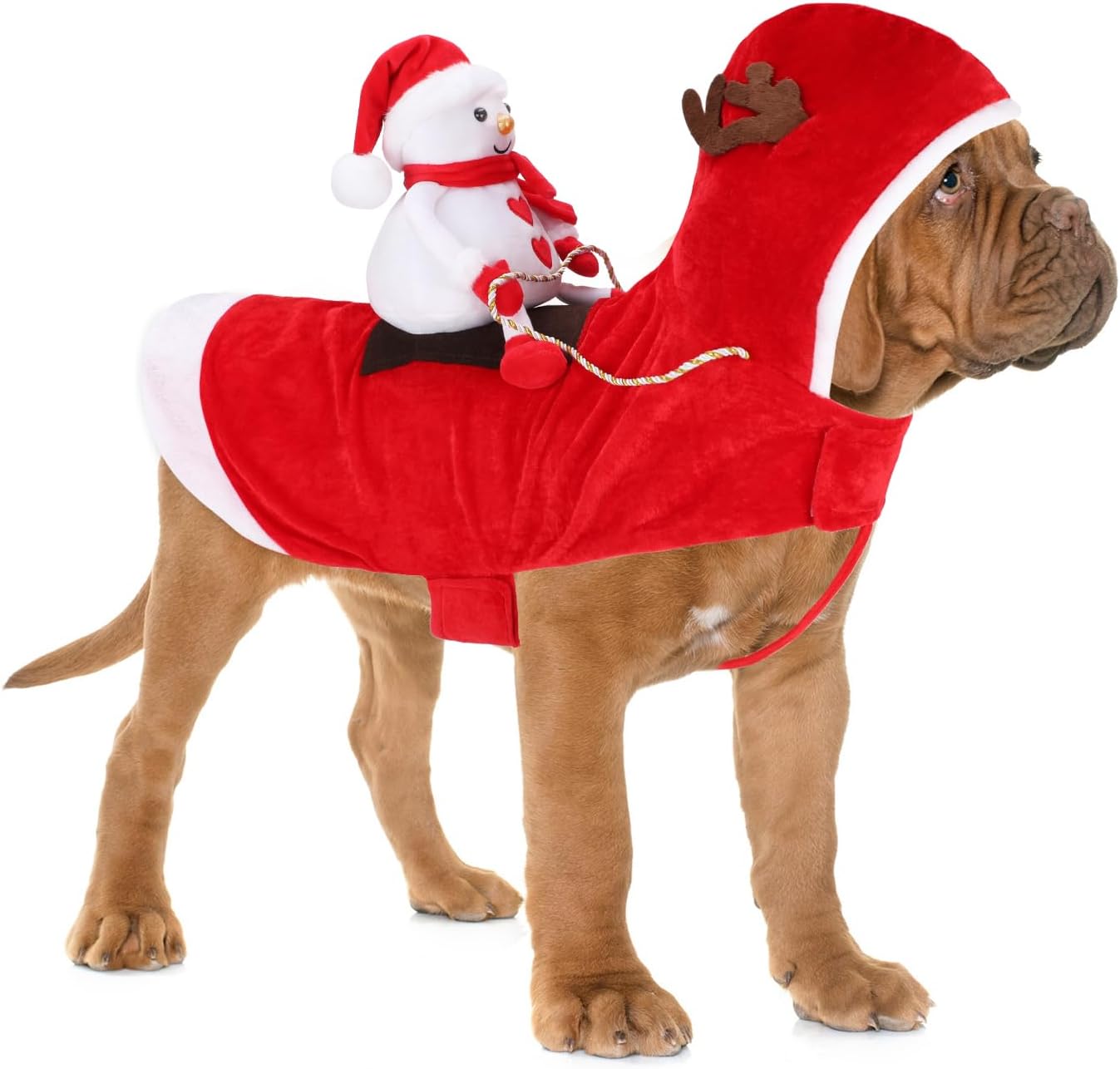 BWOGUE Santa Dog Costume Christmas Pet Clothes Santa Claus Riding Pet Cosplay Costumes Party Dressing up Dogs Cats Outfit for Small Medium Large Dogs Cats