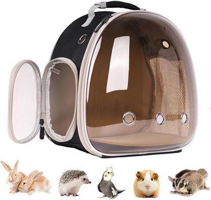 Portable Guinea Pig Backpack, Polarized Bubble Backpack for Small Animals Travel Handbag Cage for Kitten Rabbit Squirrel Bearded Dragon Turtle Breathable Carrier