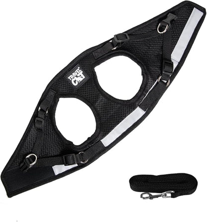 Travel Cat Harness and Leash Set - Adjustable Fit Mesh Cat Harness and Reflective Strap - Comfort Walking Vest for Kitten for Outdoor Walking, Hiking (Extra Small, Black)