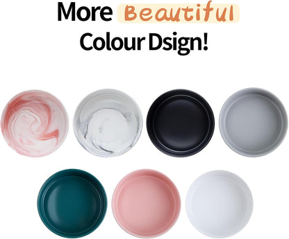 Elevated/Raised Dog Bowl Ceramic for Medium Large Sized Breed,Dog Food Water Bowl with Stand,8 in 7.6 Cups Non Slip Heavy Weighted Marble Pink