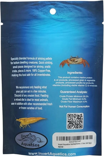 NutriSpheres - Sinking Diet for Snails, Shrimp & Bottom Feeding Fish