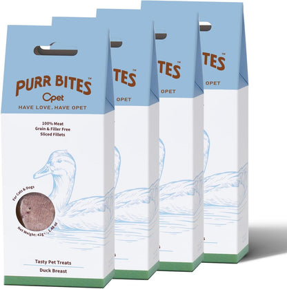 OPET Freeze Dried Duck Cat Treats, Single Ingredient Grain Free High Protein Pet Food for Cats and Dogs, Healthy Training Snacks，Freeze Dried Duck Breast Sliced Fillets (Duck Breast, 5.92 Ounce)