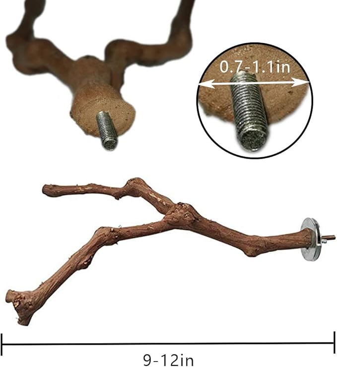 PINVNBY Bird Perches for Cage,3Pcs Parrot Perches Natural Grape Wood Birdcage Stands Pole 4Pcs Birds Toys Ball for Parakeet Lovebirds Budgies Cockatiels Finches