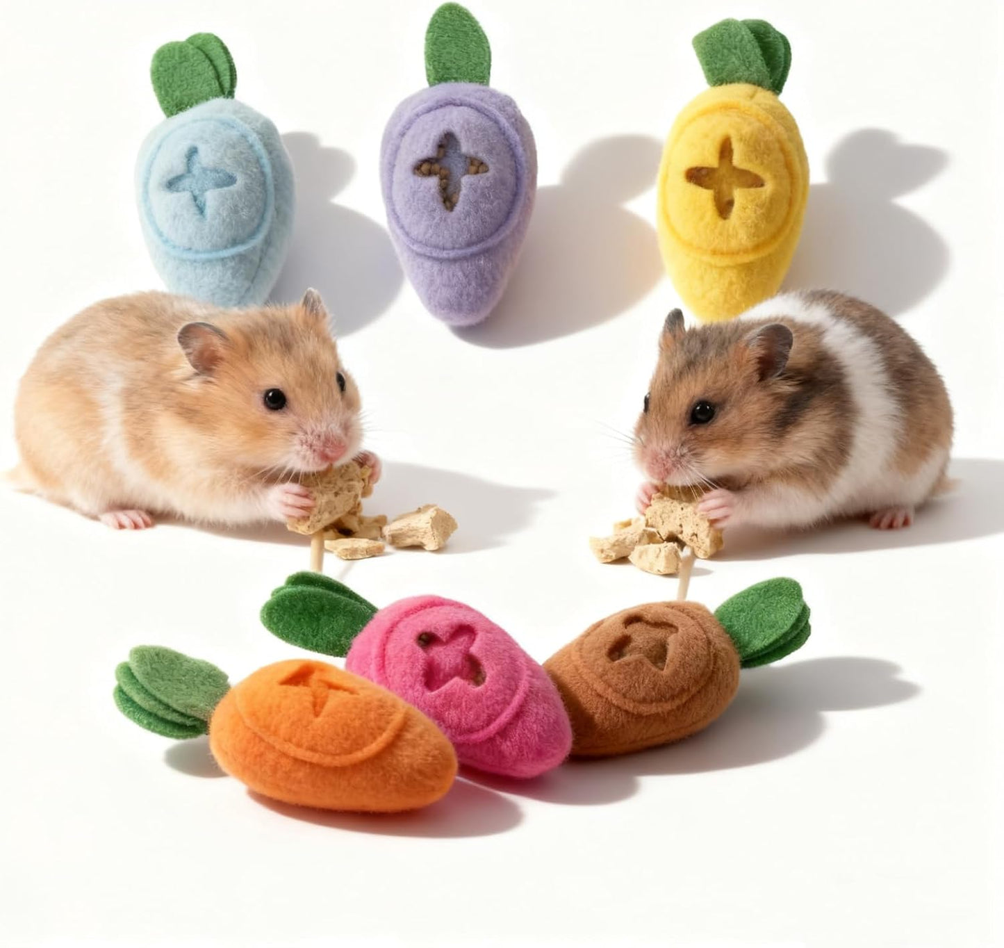 6 Pack Hamster Feeding Toys, Small Animals Toys Foraging, Rat Puzzle Feed Game Toy Washable Slow Feeder for Guinea Pigs Ferrets Hedgehog