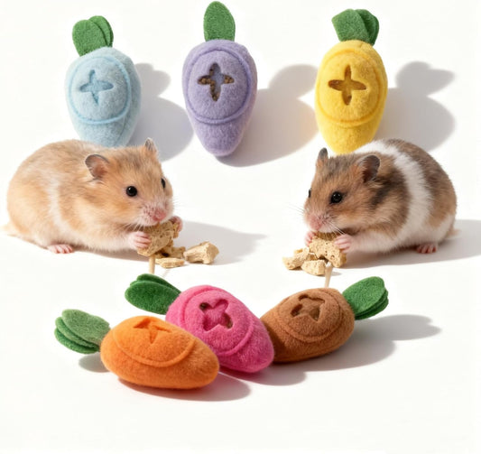 6 Pack Hamster Feeding Toys, Small Animals Toys Foraging, Rat Puzzle Feed Game Toy Washable Slow Feeder for Guinea Pigs Ferrets Hedgehog