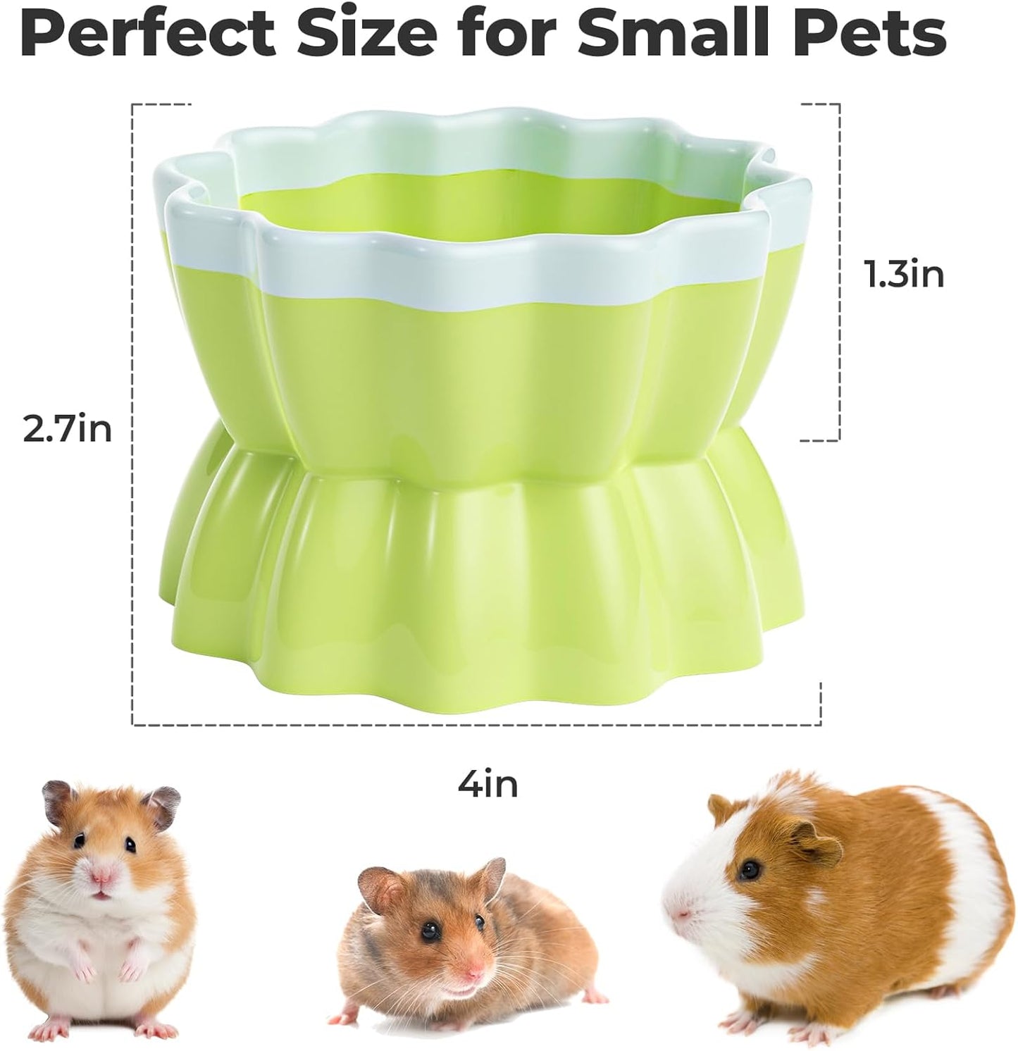 mini&moe Hamster Food Bowl - Ceramic Guinea Pig Bowl Anti-Turning Small Pet Food Feeding Dish for Rabbit Rat Gerbil Mouse Chinchilla